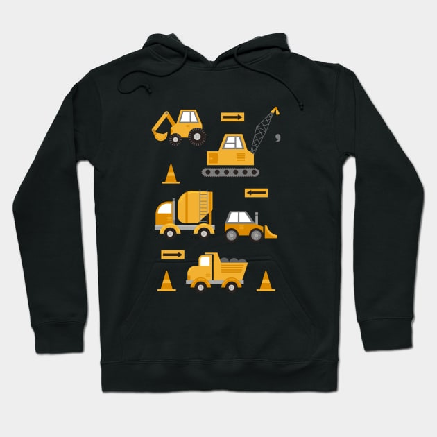 Construction Trucks Hoodie by latheandquill